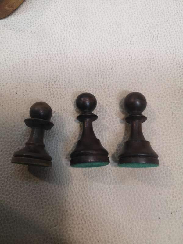 Very Large Vintage Solid Wood Chess Set