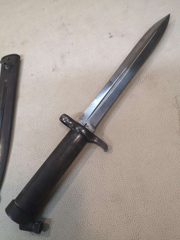 Vintage Swedish 1896 EJAB Crown Anchor Military Bayonet With Scabbard