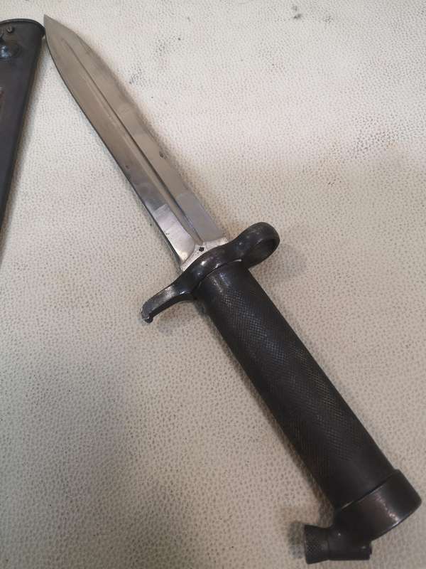 Vintage Swedish 1896 EJAB Crown Anchor Military Bayonet With Scabbard