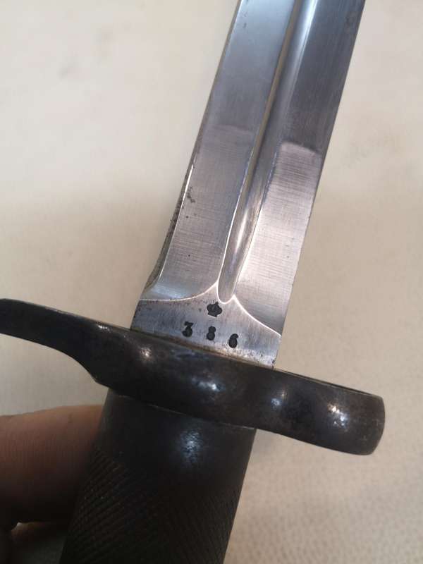 Vintage Swedish 1896 EJAB Crown Anchor Military Bayonet With Scabbard