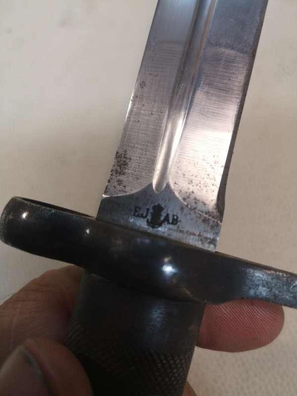 Vintage Swedish 1896 EJAB Crown Anchor Military Bayonet With Scabbard