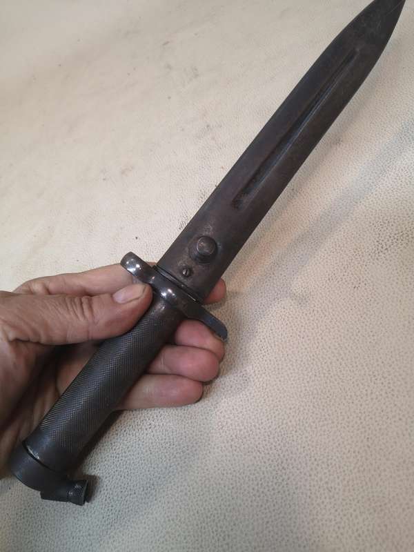 Vintage Swedish 1896 EJAB Crown Anchor Military Bayonet With Scabbard