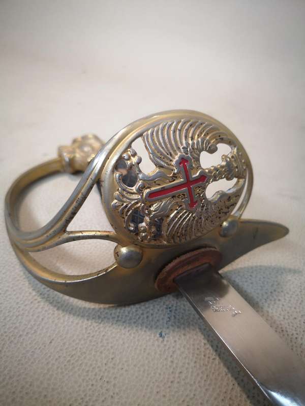 Spanish WWII era officers lionhead dress sword with scabbard by Toledo