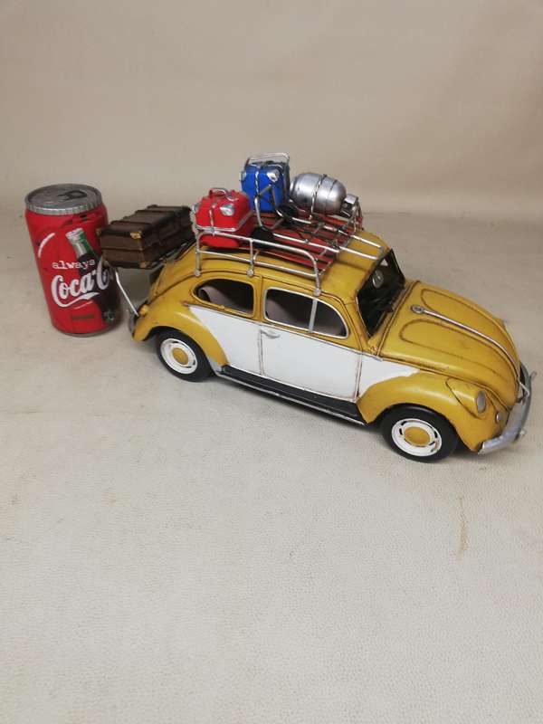 MAGNIFICENT 1934 YELLOW VINTAGE TIN BEETLE CLASSIC MODEL 1:12-SCALE