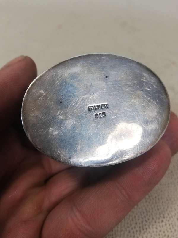 Stunning Antique Handcrafted 925 Silver Pill Box - Marked - 54g