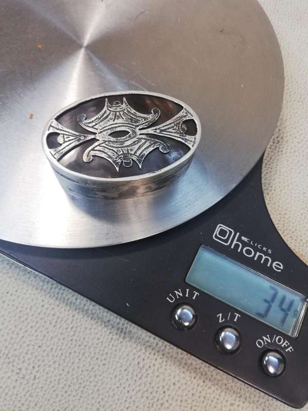 Magnificent Handcrafted 925 Silver Pill Box With a Tortoiseshell inlay - Marked - 34g