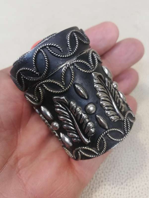 Vintage Handmade Ethnic Bohemian trinket box With Stone