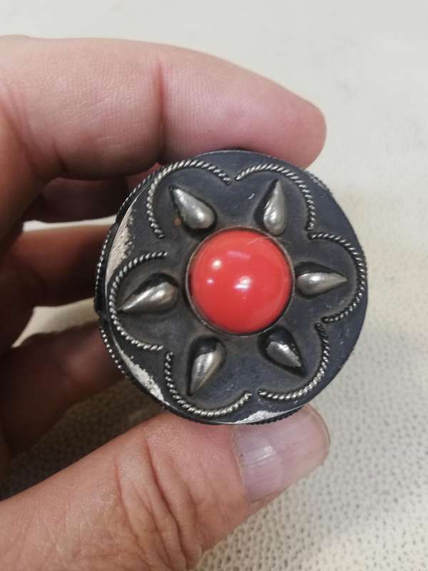 Vintage Handmade Ethnic Bohemian trinket box With Stone