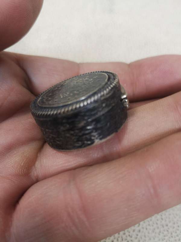 Vintage Handmade Hallmarked 900 Silver Pill Box - 20g