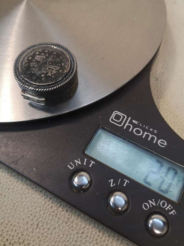 Vintage Handmade Hallmarked 900 Silver Pill Box - 20g