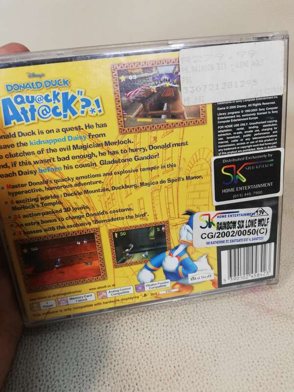 Playstation 1 Disney's Donald Duck Quack Attack Game