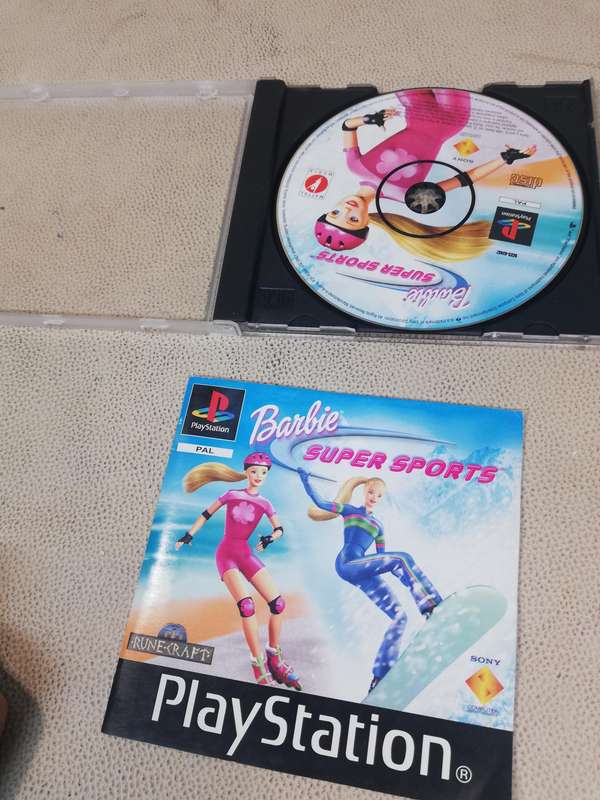 Playstation 1 Barbie Super Sports Runecraft Game