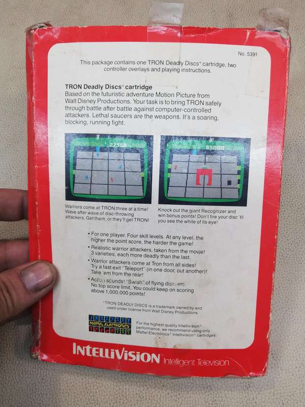 Vintage 1982 Mattel Intellivision Tron Deadly Discs Game - Complete