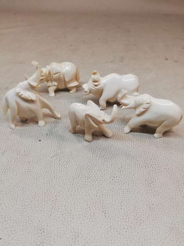 Vintage Handcrafted African Bone Animals