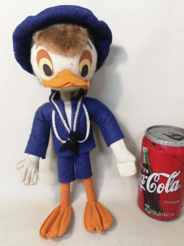 RARE 1940's ~ 1950's VINTAGE FELT DONALD DUCK