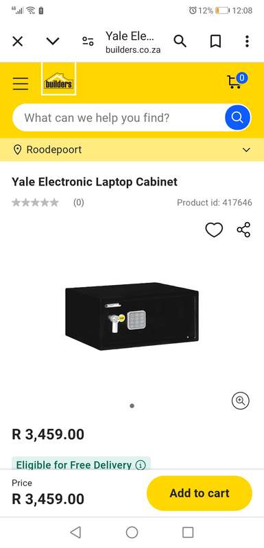 Brand New Yale Electronic Laptop Safe - Retail R3500 at Builders