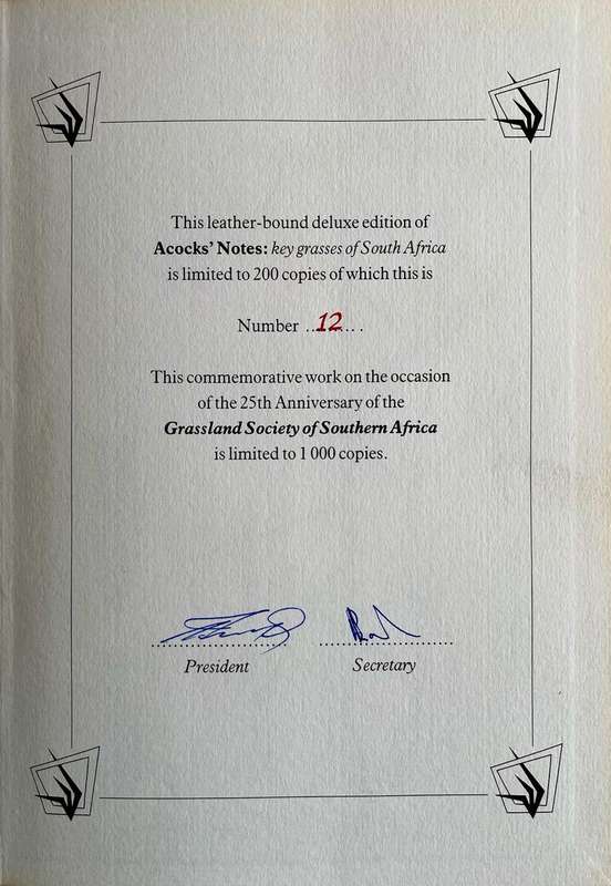 Acock's Notes: Key Grasses of South Africa