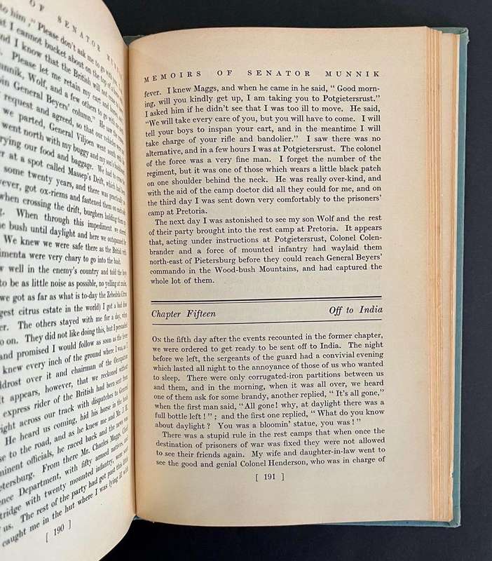 Memoirs of Senator The Hon. G. G. Munnik