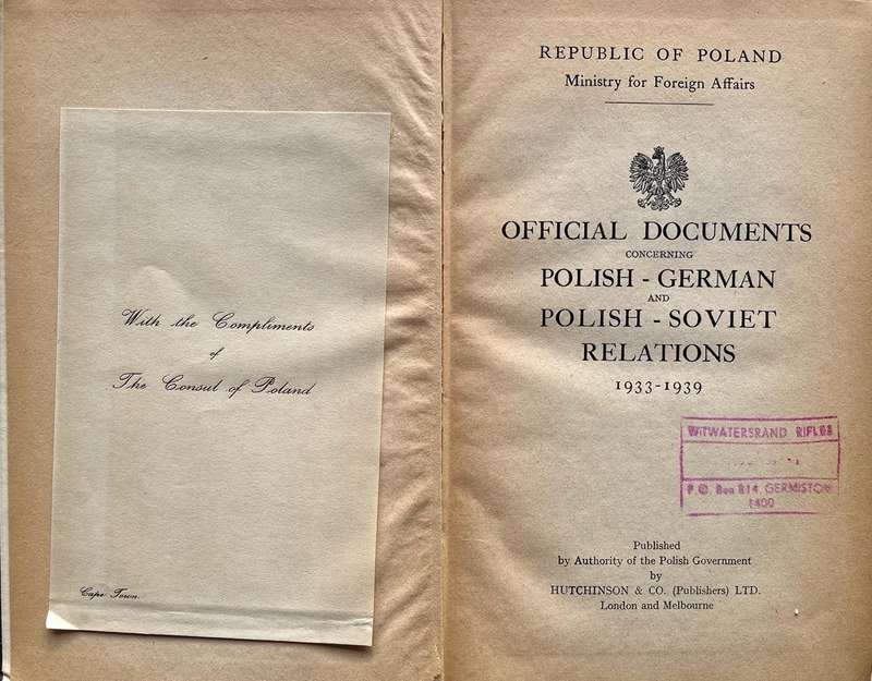 The Polish White Book - Official Documents Concerning Polish - German and Polish - Soviet Relations