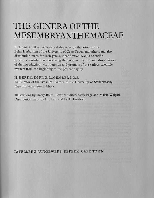 The Genera of the Mesembryanthemaceae