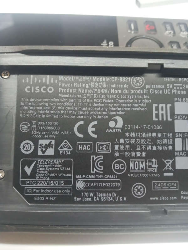 CISCO CP-8821 Wireless IP Phone Handset