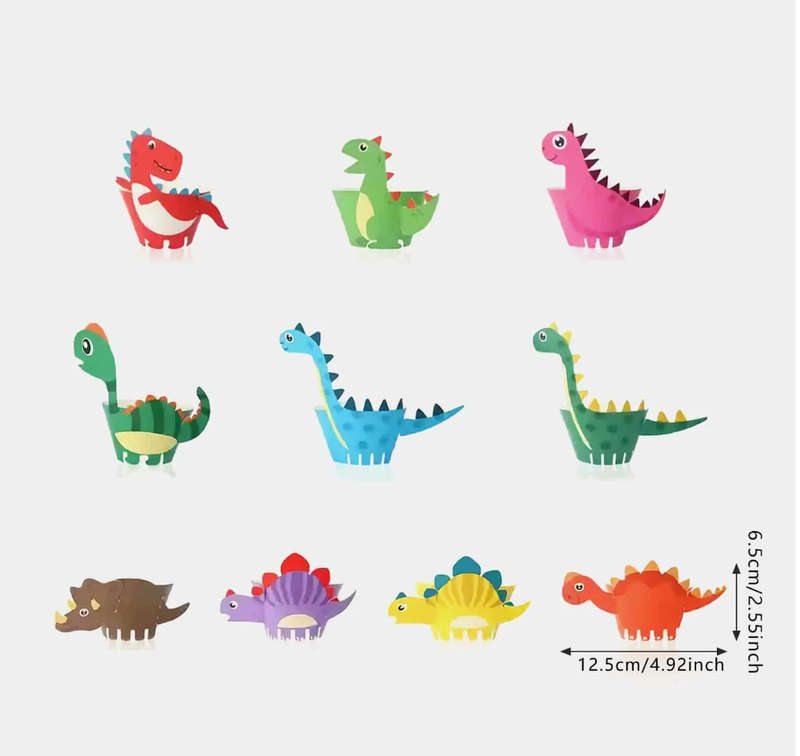 Dinosaur Paper Cake Cup, Cute Dinosaur Pattern Cupcake Paper Cup birthday 30pc & cupcake cases