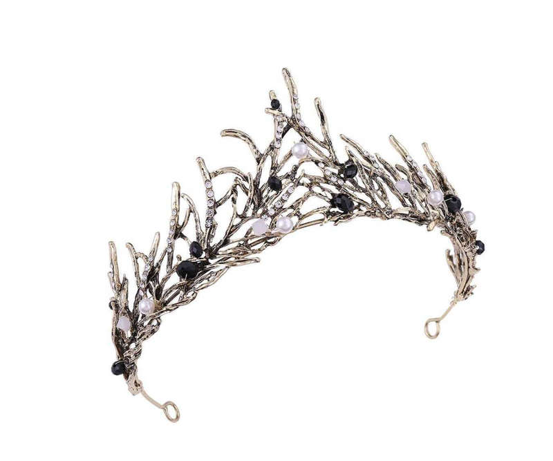 Crown halloween - pc Baroque Vintage Alloy & Rhinestone Queen Crown Headband Elf Headpiece For Women