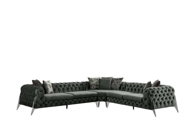 Big Full buttoned Chesterfield Corner couch