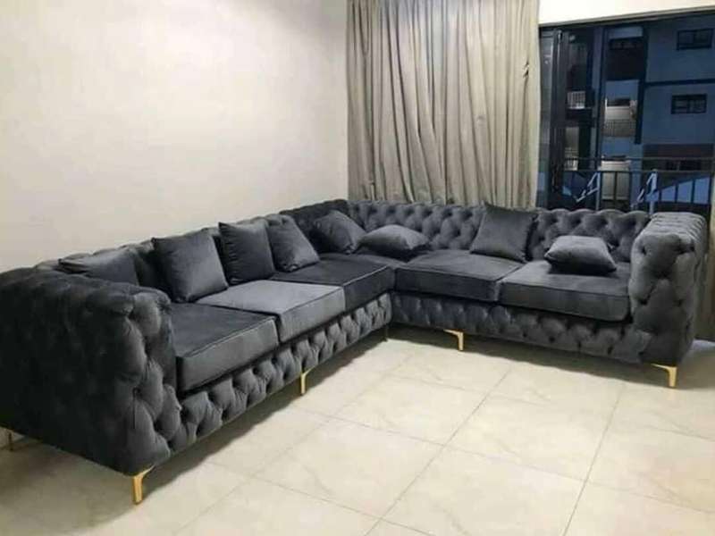 Full buttoned Chesterfield Corner Couch