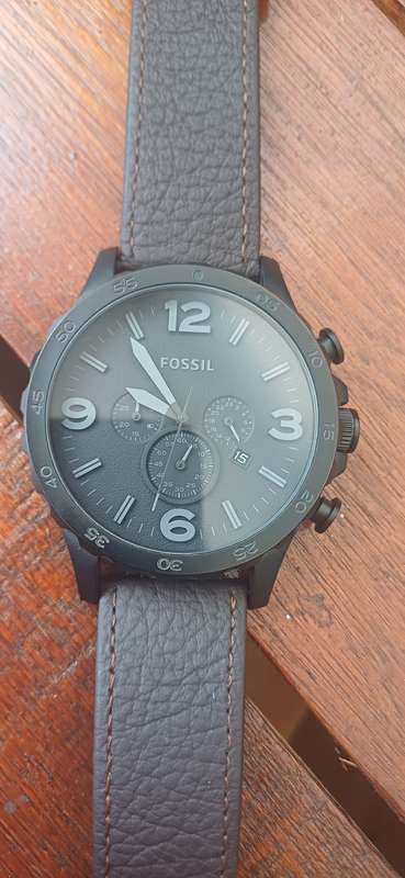 Fossil Nate JR1401 Men's Brown Leather Analog Dial Quartz Genuine Watch VK316