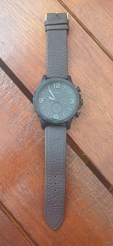 Fossil Nate JR1401 Men's Brown Leather Analog Dial Quartz Genuine Watch VK316