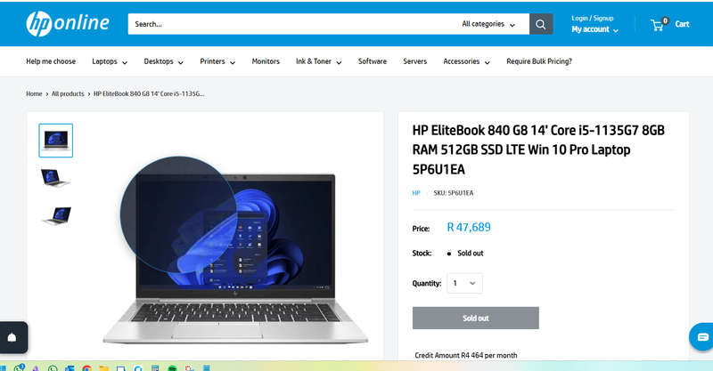High end laptop, Basically brand new HP 840 G8 under HP factory warranty for 1 year and 3 Months
