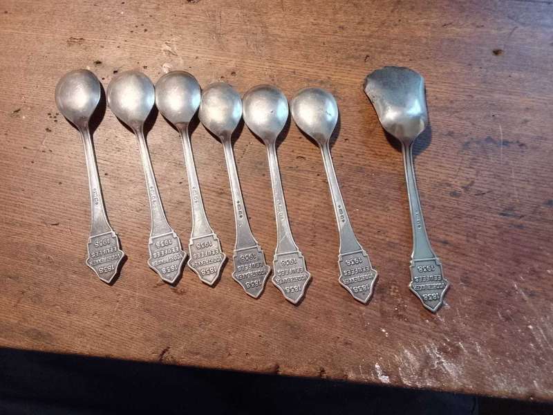 6x 1938 voortrekker 100 year celebration teaspoon + 1 Sugar spoon
