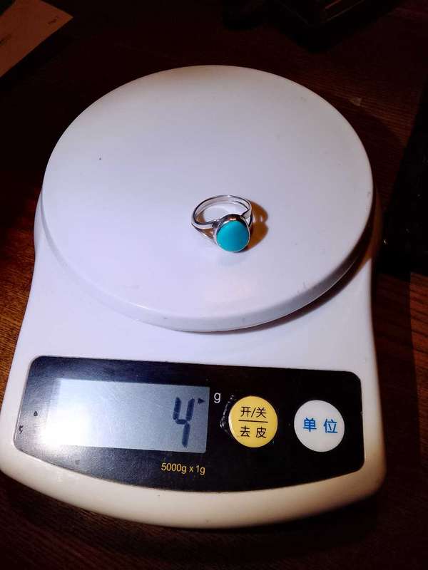 Sterling silver ring with blue stone
