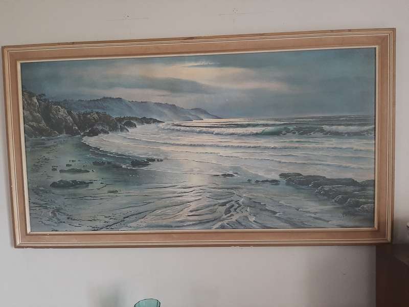 Maurice Meyer seascape painting print  Large 1m32 by 71 cm with frame