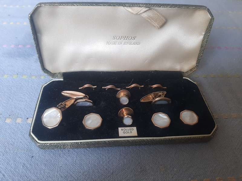 Rolled Gold set of cufflinks/ buttons and studs.  Lambournes (B HAM) LTD