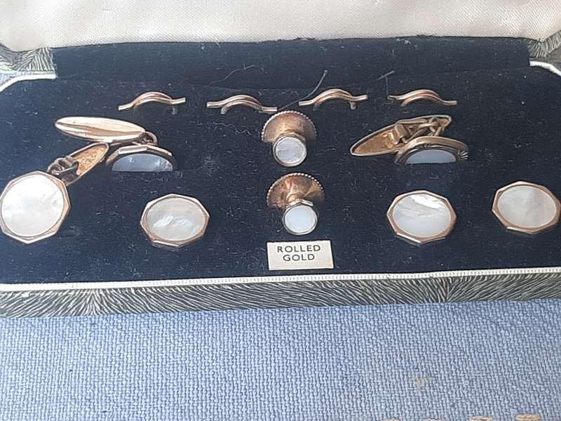Rolled Gold set of cufflinks/ buttons and studs.  Lambournes (B HAM) LTD