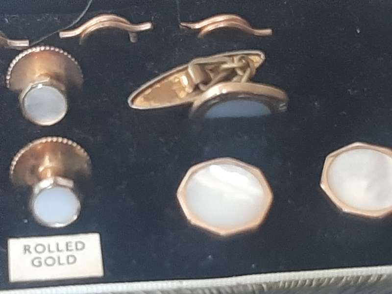 Rolled Gold set of cufflinks/ buttons and studs.  Lambournes (B HAM) LTD
