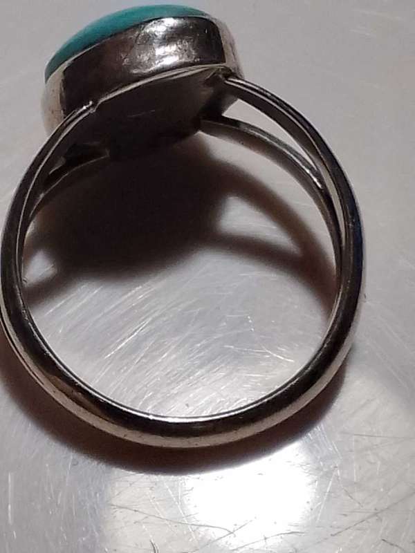 Sterling silver ring with blue stone