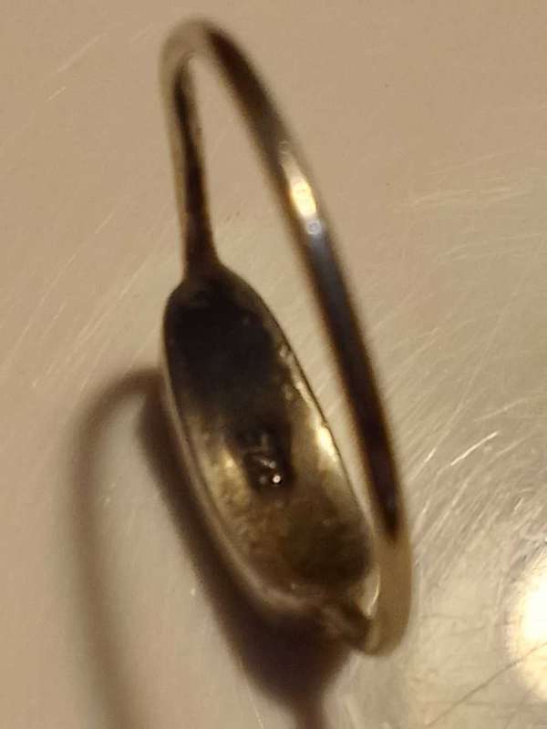 Sterling silver ring with white stone