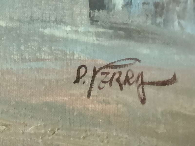 Oil on Board streets of Paris (D Perry)