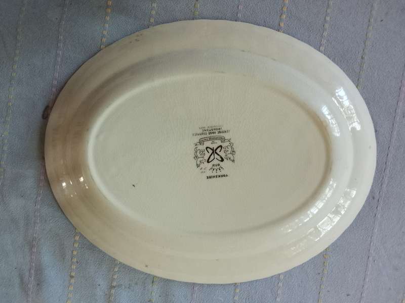 Yorkshire, Staffordshire England, Genuine hand engraved Pottery serving platter