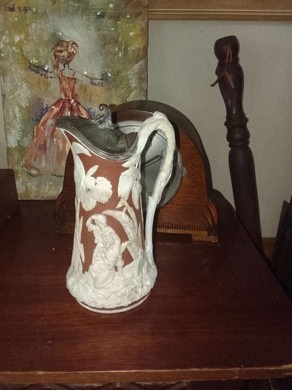 T.J & Mayer Dale Hall pottery - Longport Jug 1850s Paul et Virginie.