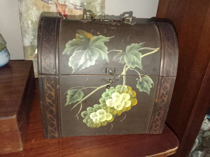 beautiful wooden handpainted chest