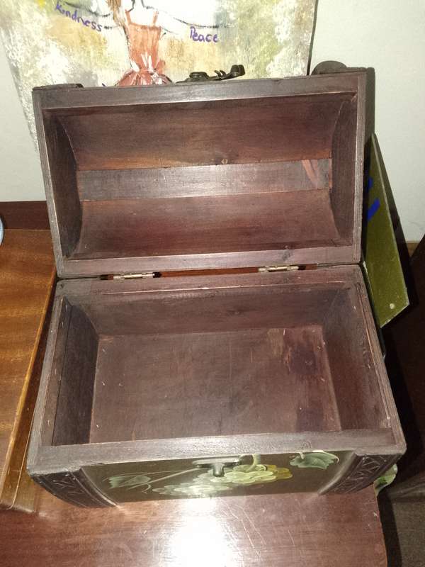 beautiful wooden handpainted chest