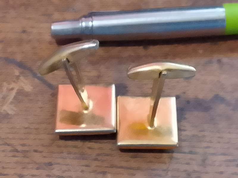 Cufflinks Gold Colour, Fleur de lis, enamel Blue and Gold Colour
