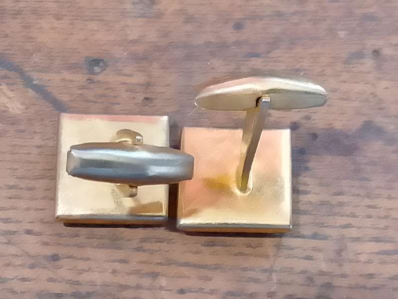 Cufflinks Gold Colour, Fleur de lis, enamel Blue and Gold Colour