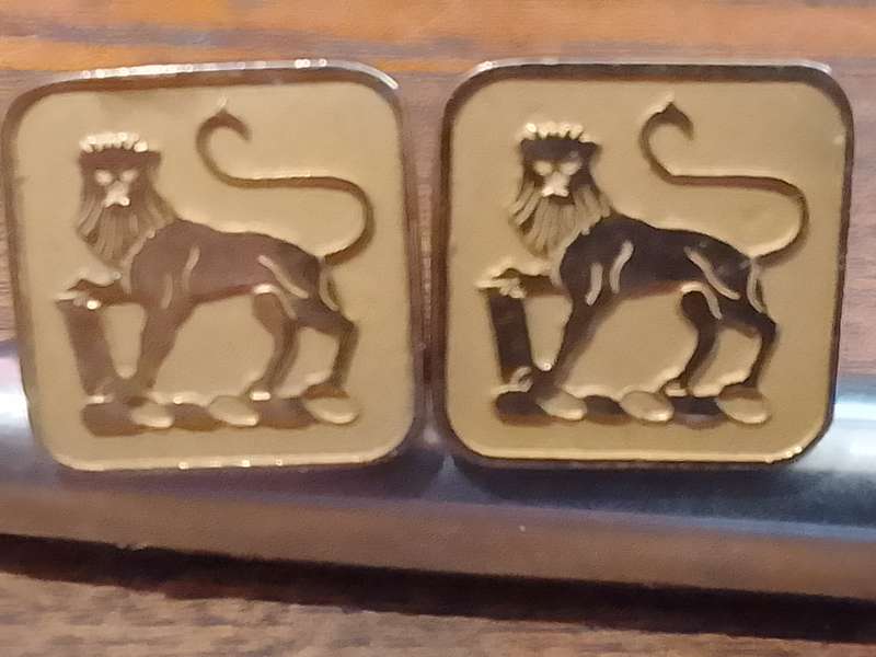 Cufflins gold colour Old Nedbank logo prior 2000