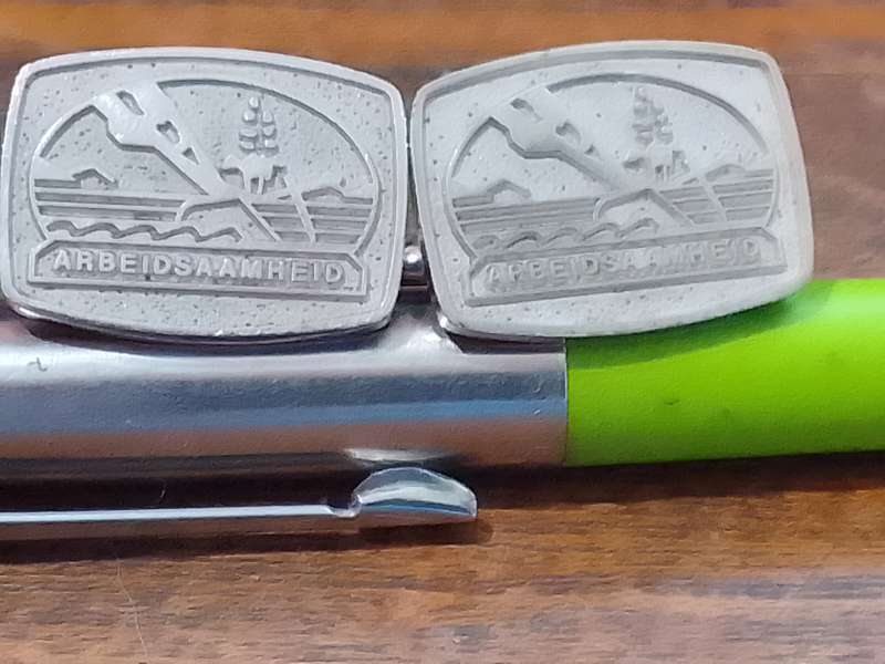 Cufflinks Volkskas bank silver plated