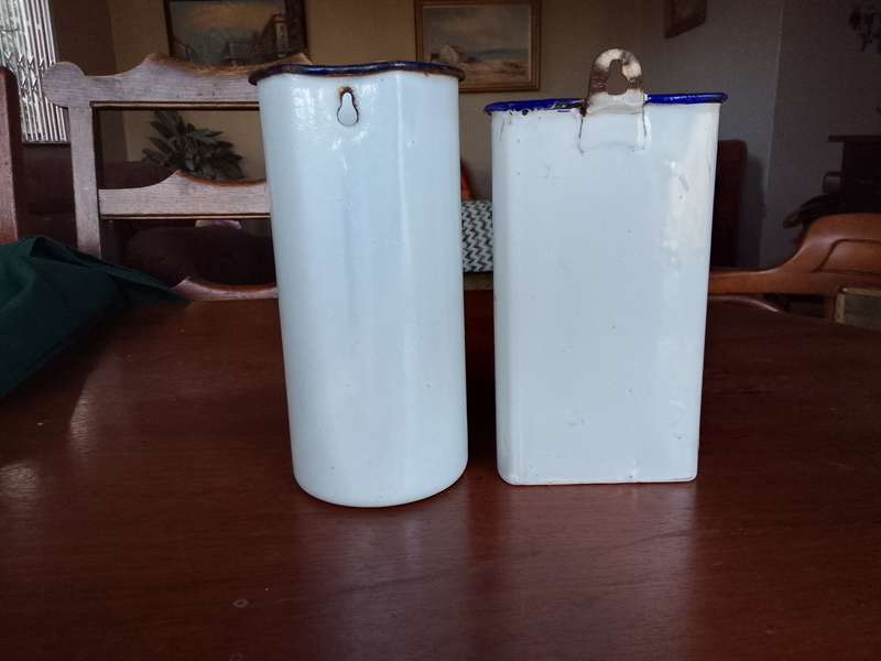 Two stunning old Enamelware surgical ware